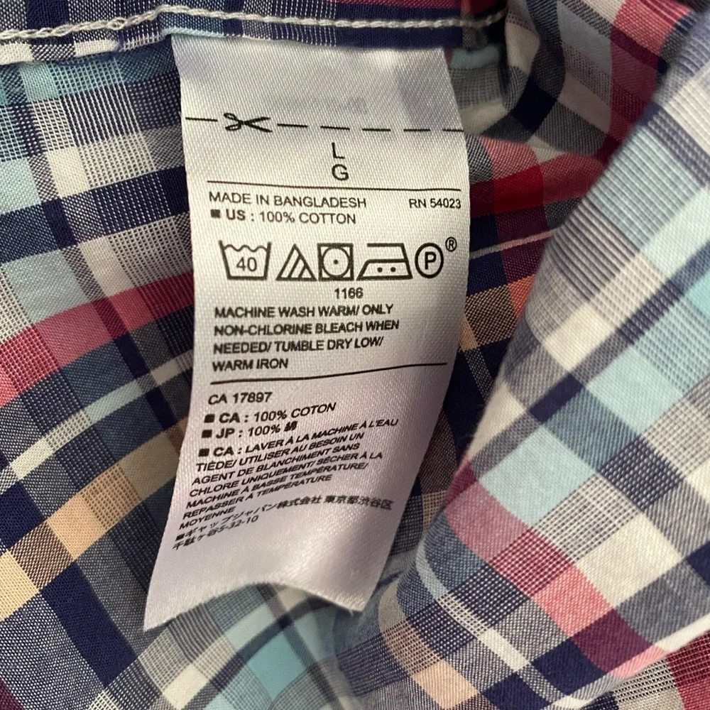 Banana Republic men's plaid button down shirt size L